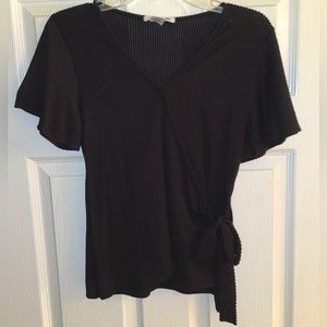 Black Shirt with Side Bow Size S
